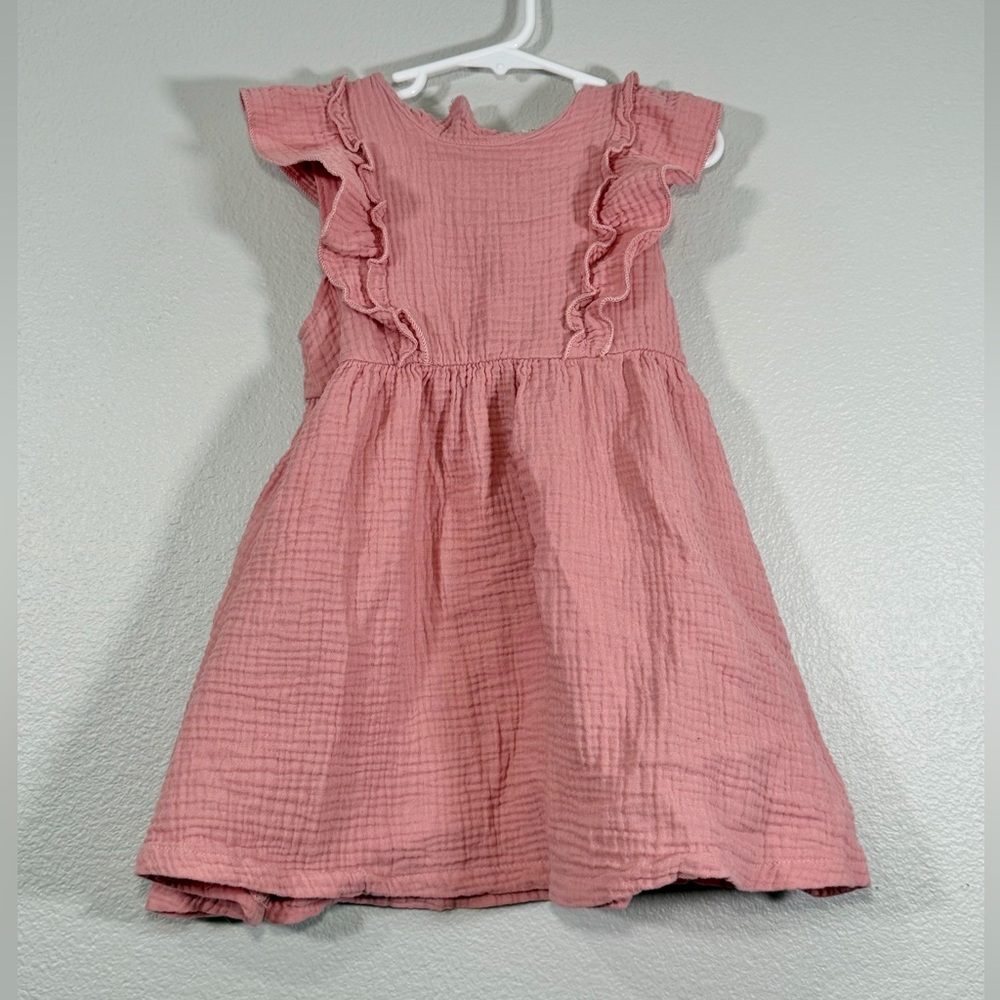 SHEIN Dress Ruffle Sleeveless Button Back Lightweight Blush Pink Kid Girl 5T - Picture 1 of 7
